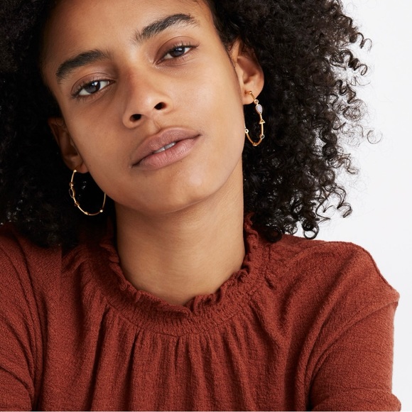 Madewell Texture & Thread Mock Neck Top - Picture 2 of 7